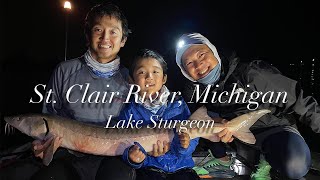 Lake Sturgeon Fishing in StClair river 7272024 We came back to Michigan [upl. by Niliak]