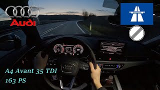 2023 AUDI A4 AVANT 35 TDI 163 PS NIGHT POV DRIVE TOPSPEED Würzburg 60 FPS1440p [upl. by Leibrag]