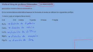 Formulación inorgánica 36 peróxidos nomenclatura sistemática [upl. by Estis]