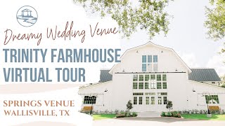 TRINITY FARMHOUSE  VIRTUAL TOUR  the MOST PERFECT White Barn Wedding Venue near Houston TX [upl. by Gerstner36]