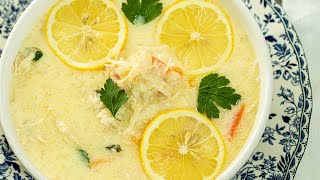 Greek Lemony Chicken Avgolemono Soup 2 WAYS [upl. by Tobe]