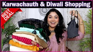 Real mirror kurta set leheriya saree Amazon kurta pant haul karwachauth amp Diwali haul with Vaishali [upl. by Maeve]