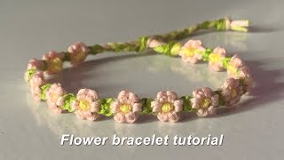 How to make a flower bracelet  yarnivora [upl. by Nodnarbal]