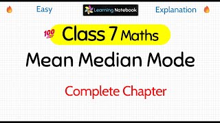 Class 7 Mean Median Mode [upl. by Tawsha672]