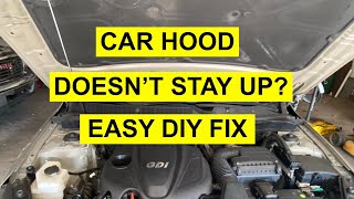 Car Hood Or Trunk Won’t Stay Up  Replace Hood Shocks Yourself [upl. by Pearline678]