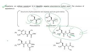 Aspartame an artificial sweetener is dipeptide aspartyl phenylalanine methylester JeeADVANCED2024 [upl. by Leverick]