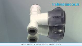 TRADING DEPOT Speedfit Stop valve 15mm Part no 15STV [upl. by Dollie]