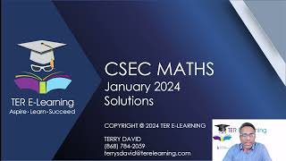 CSEC Maths  January 2024 Paper 2 Solutions Terry David [upl. by Cloe]