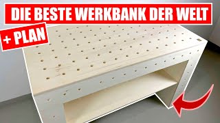 WERKBANK selber bauen ohne Schrauben 😍😱 GRATIS PDF Plan [upl. by Feingold]