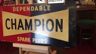 Champion Spark Plugs vintage tin sign [upl. by Parrie]