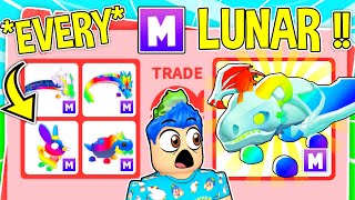 Trading EVERY MEGA LUNAR PET In Adopt Me  Roblox Adopt Me Trading Lunar Pets 2024 COMPILATION [upl. by Ttenaj613]