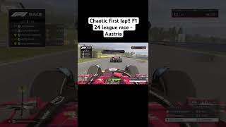 Chaotic first lap F1 24 league race  Austria formula1 f1 [upl. by Aredna]