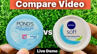 Ponds Super Light Gel Vs Nivea Soft Moisturising Cream [upl. by Slerahc]