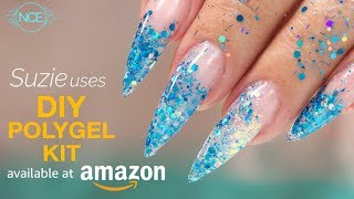 PolyGel Glitter Inlay Using Amazon DIY Kit [upl. by Gershom293]