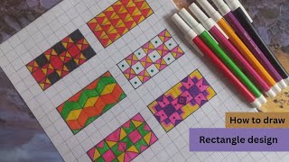 How to draw Rectangle shape drawingtessellation artArtampbeyond [upl. by Cuhp459]