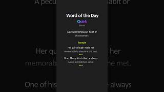 What is the meaning of Quirk  Word of the day english wordoftheday englishlanguage vocabulary [upl. by Iffar]