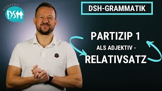 🚀 TEIL 2 DSHGrammatik PARTIZIP 1 als Adjektiv  Relativsatz [upl. by Yarahs]