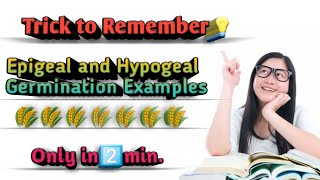 Trick to remember Epigeal germination and hypogeal germination examples [upl. by Nomead]