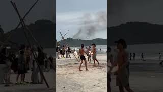 Langkawi fire show langkawi beach travel trending [upl. by Jessamyn]