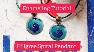 Filigree enamel spiral pendant tutorial arttutorial howto diy jewelrymaking enamel handmade [upl. by Airol]