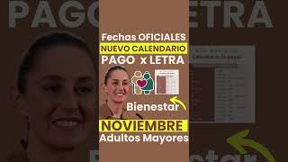 Ya HAY CALENDARIO OFICIAL PAGO ADULTO MAYOR💰PENSION NOVIEMBRE💸 BIENESTAR Lo Acaban de Anunciar HOY🧓😀 [upl. by Labotsirc]