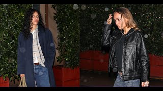 LilyRose Depp and girlfriend 070 Shake step out for dinner on a rainy night in Santa Monica [upl. by Enerak]