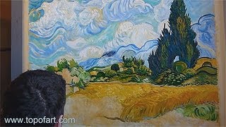 Art Reproduction van Gogh  Wheat Field with Cypresses HandPainted Step by Step [upl. by Bahr]