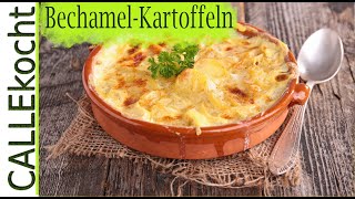 Einfaches Kartoffelgratin  Bechamelkartoffeln selber machen Rezept [upl. by Lleoj416]