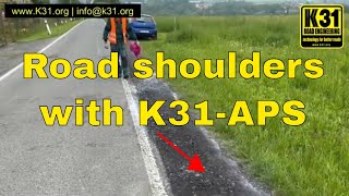 Using K31APS mixed with recycled asphalt to build the road shoulders [upl. by Nomaid]