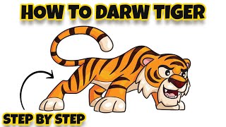 How to Draw Easy Tiger For Kids  Step by Step  Mady Arts [upl. by Droflim970]