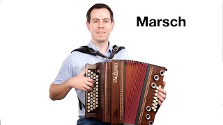 Marsch der Steirer  mit Basssolo 😎  Echte Volksmusik aus Österreich  Steirische Harmonika [upl. by Trilbie]