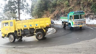 Two Tipper Lorry And Car Bike Turning Kollimalai View Hills Driving [upl. by Garvin665]