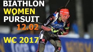 BIATHLON WOMEN PURSUIT 12022017 World Championships Hochfilzen Austria [upl. by Aniwde]