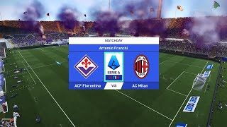 ACF FIORENTINA vs AC MILAN  Serie A 202425  PES Dream Patch Season 2025 [upl. by Eerised]