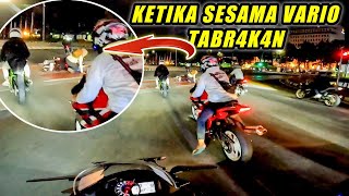 CRASH‼️MAU ADU MEKANIK MALAH TURU🔥VARIO 150 vs VARIO 160 [upl. by Anilys]