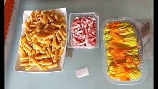 Pasta con FIORI di ZUCCA e PANCETTA CROCCANTE  Sfiziosaaaaaaa [upl. by Schechinger]