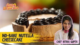 NoBake Nutella Cheesecake Recipe  How To Make Nutella Cheesecake  The Foodie [upl. by Bollen]