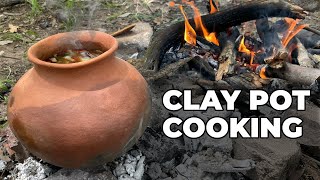 Cooking Stew in a Clay Pot on a Campfire [upl. by Gertie736]