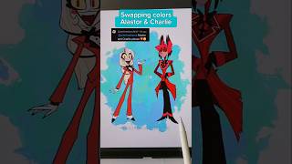 Alastor and Charlie Morningstar swapping colors hazbinhotel drawing alastor hazbinhotelcharlie [upl. by Anual]