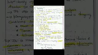 karyotyping  steps of karyotyping  Application biology genetics  handwriting notes [upl. by Wicks]