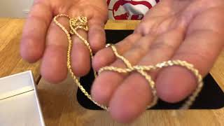 Jacoje 2mm 14k Rope Chain  Review [upl. by Ardua593]