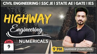 Day 9  Highway Engineering  Questions  SSC JE 2023 PAPER 1  State AEn  SANDEEP JYANI [upl. by Molahs]