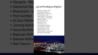 Worlds Largest Oil Refineries 2024 shorts ytshorts shivasir shivanconcepts [upl. by Ellasal317]