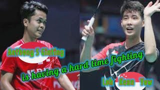 Badminton Loh Kean Yew SINGAPORE vs INDONESIA Anthony Sinisuka Ginting Thomas Cup Finals [upl. by Ainigriv]