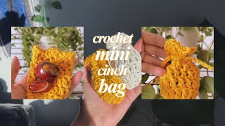 Crochet Tutorial  Mini Cinch Bag For Crystals [upl. by Fernandina533]