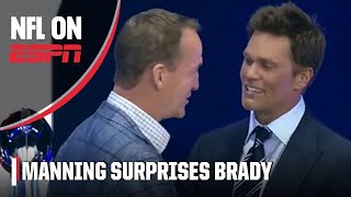 Peyton Manning surprises Tom Brady at Patriots HOF induction  NFL on ESPN [upl. by Anilah671]