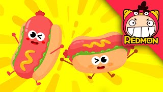 Hot dog song  Food songs  Nursery rhymes  REDMON [upl. by Akemot]