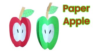 DIY Paper Apple  3D Paper Apple  Paper Crafts  Easy Paper Apple  Paper Craft [upl. by Odoric]