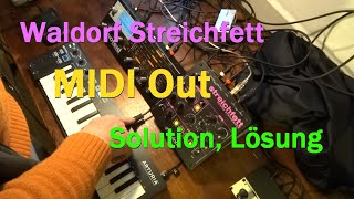 Waldorf Streichfett MIDI Out Thru problem solution Lösung [upl. by Ilesara]