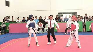 National games 4 taekwondo woman 49 kg blue she is my students i dont want to see her fights again [upl. by Ayouqes]